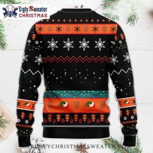 Grinch Holding SF Giants Logo Ugly Christmas Sweater