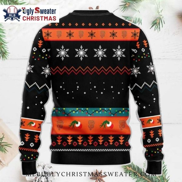 Grinch Holding SF Giants Logo Ugly Christmas Sweater