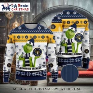 Grinch Milwaukee Brewers Ugly Christmas Sweater Holiday Edition