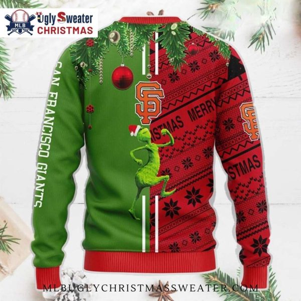 Grinch Scooby-doo San Francisco Giants Split Christmas Ugly Sweater