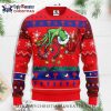 Pug In Reindeer Costume Phillies Christmas Sweater Red