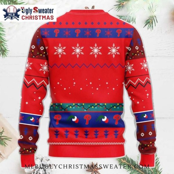 Grinch Stealing Christmas Phillies Red Ugly Sweater