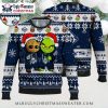 Santa Grinch Tampa Bay Rays Blue Ugly Christmas Sweater