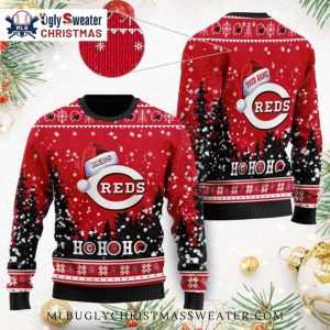 Ho Ho Ho Customizable Cincinnati Reds Ugly Christmas Sweater