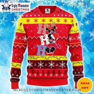 Ho Ho Ho Mickey Reindeer St. Louis Cardinals Christmas Sweater