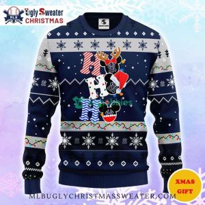 Ho Ho Ho Mickey Yankees Reindeer Ugly Christmas Sweater