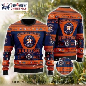 Houston Astros 1962 Custom Name Retro Ugly Christmas Sweater