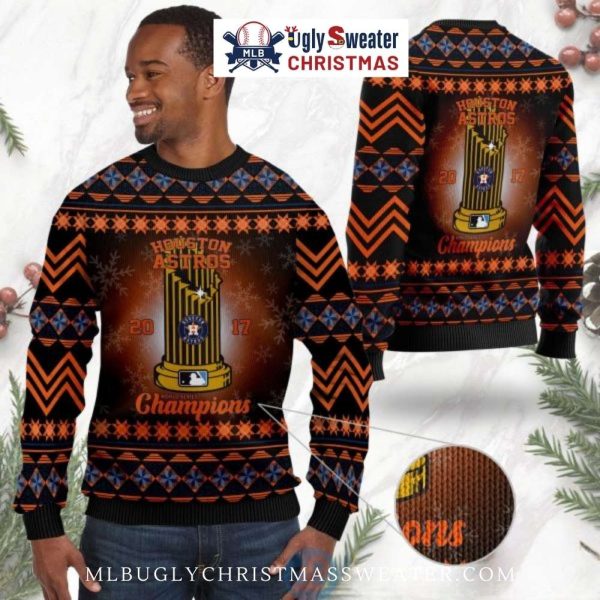 Houston Astros 2017 Champions Trophy Ugly Christmas Sweater