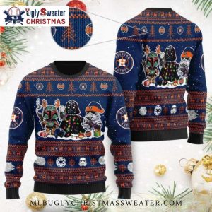 Houston Astros Darth Vader And Boba Fett Holiday Ugly Sweater