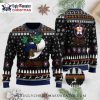 Houston Astros Grinch And Scooby-doo Merry Christmas Split Design Sweater