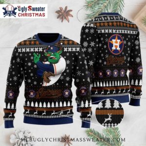 Houston Astros Grinch In Baseball Uniform Ugly Christmas Sweater