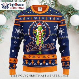 Houston Astros Grinch Logo Christmas Sweater – Naughty And Festive