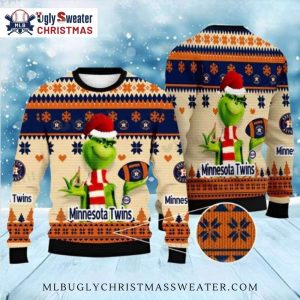 Houston Astros Grinch With Scarf Festive Ugly Sweater