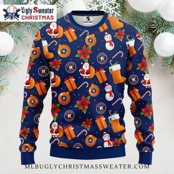 Houston Astros Holiday Icons Gift Pattern Ugly Sweater