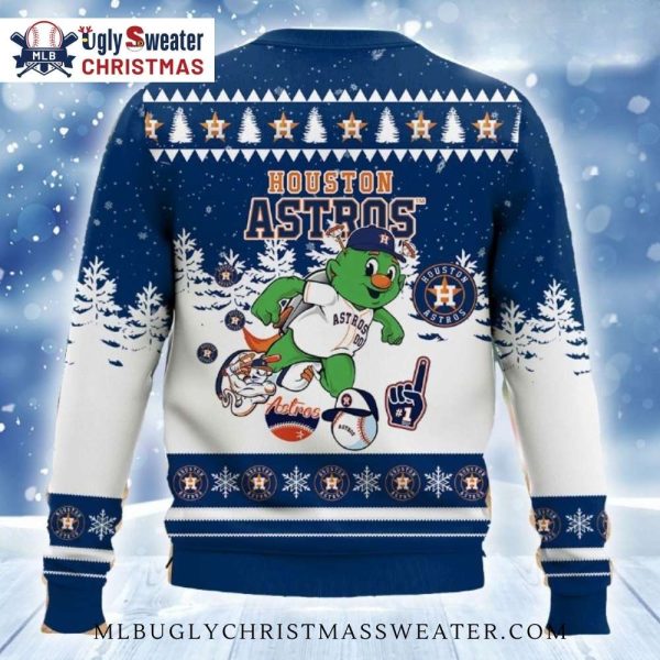 Houston Astros Mascot Orbit Winter Wonderland Ugly Sweater