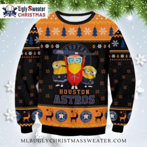 Houston Astros Minions Christmas Festive Ugly Sweater