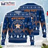 Houston Astros Patchwork Snowflake And Trees Ugly Christmas Sweater