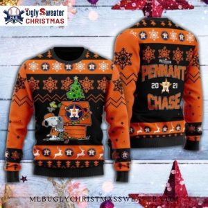 Houston Astros Snoopy Pennant Chase Ugly Christmas Sweater