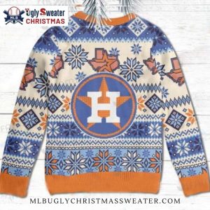 Houston Astros Star And Snowflake Retro Ugly Sweater