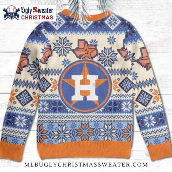 Houston Astros Star And Snowflake Retro Ugly Sweater