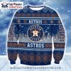 Houston Astros Tropical Leaf Pattern Ugly Christmas Sweater