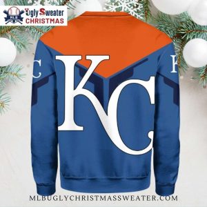 Kansas City Royals Bold Orange And Blue Ugly Christmas Sweater