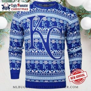 Kansas City Royals Classic Blue Pattern Ugly Christmas Sweater