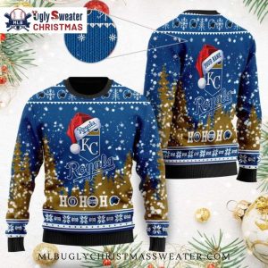 Kansas City Royals Ho Ho Ho Santa Hat Ugly Christmas Sweater