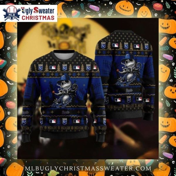 Kansas City Royals Jack Skellington Nightmare Before Christmas Ugly Sweater