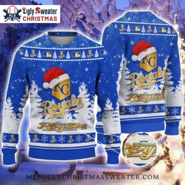 Kansas City Royals Red Santa Hat Snowflake Ugly Sweater