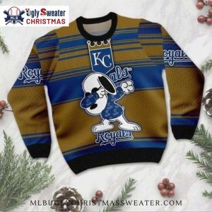 Kansas City Royals Snoopy Dab Dance Ugly Christmas Sweater