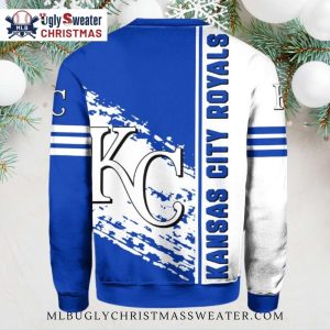 Kansas City Royals Striking White And Blue Ugly Christmas Sweater