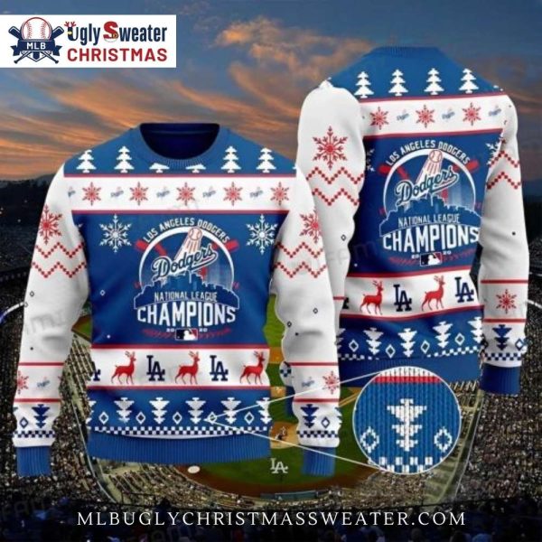 LA Dodgers National League Champions Ugly Xmas Sweater