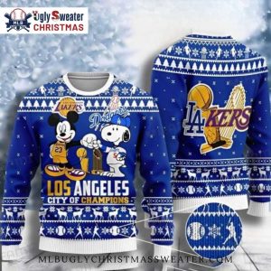 LA Lakers And Dodgers City Of Champions Ugly Sweater