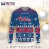 Pug In Reindeer Costume Phillies Christmas Sweater Red