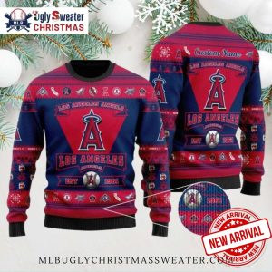 Los Angeles Angels Christmas Sweater Custom Name Established 1961