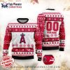 Los Angeles Angels Ugly Christmas Sweater Red And White Snowflake Design