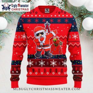 Los Angeles Angels Ugly Christmas Sweater Santa Dabbing Festive Design