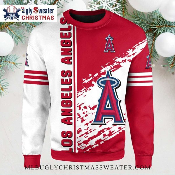 Los Angeles Angels Ugly Sweater With Striking Red And White Design