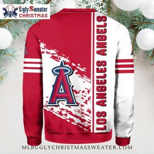 Los Angeles Angels Ugly Sweater With Striking Red And White Design