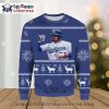 Classic Dodgers Baseball And Stars Ugly Christmas Sweater