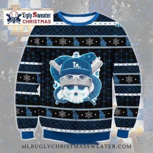 MLB LA Dodgers Skull Baseball Christmas Ugly Sweater