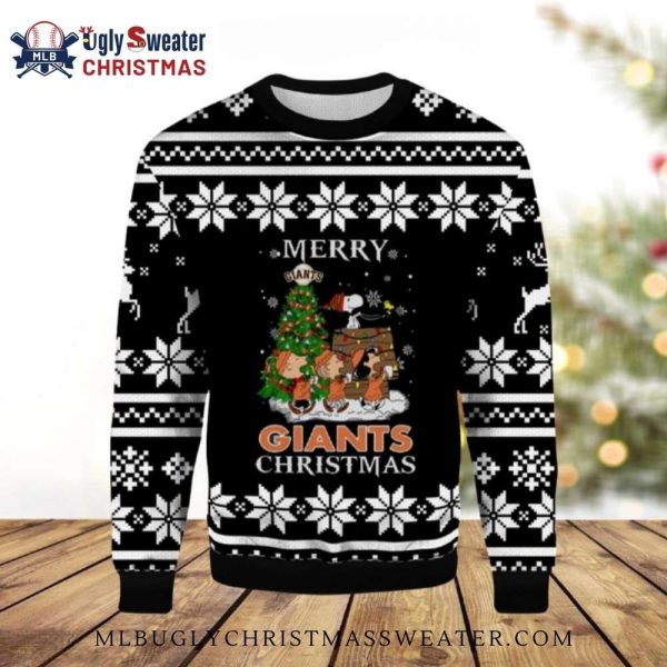 Merry San Francisco Giants Christmas With Snoopy Ugly Sweater