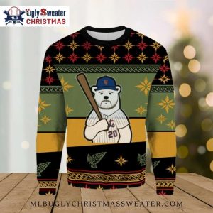 Mets Polar Bear Pete Alonso Inspired Ugly Christmas Sweater