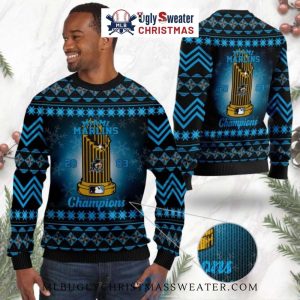 Miami Marlins 2003 Champions Trophy Ugly Christmas Sweater