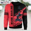 Miami Marlins Bold Black And Red Logo Ugly Christmas Sweater