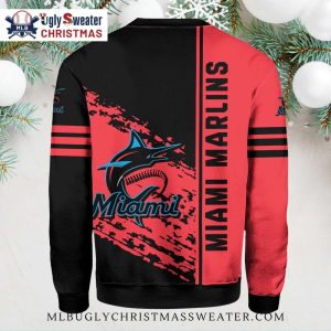 Miami Marlins Red Splash Art Ugly Christmas Sweater