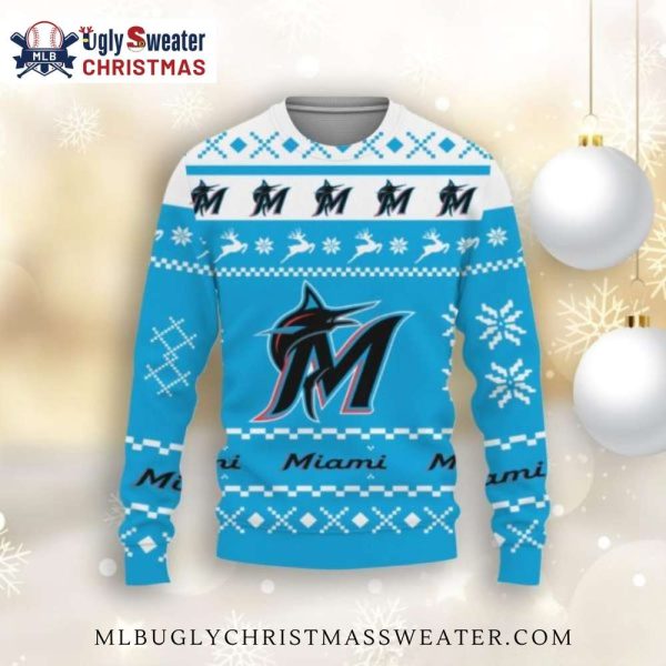 Miami Marlins Winter Wonderland Ugly Christmas Sweater