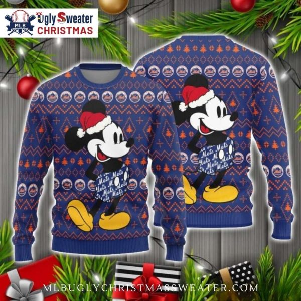 Mickey Mouse New York Mets Ugly Christmas Sweater – Festive Cheer