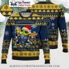 Snowflakes And Reindeer Reds Logo Ugly Christmas Sweater